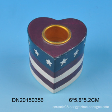 High quality heart design ceramic candle holder